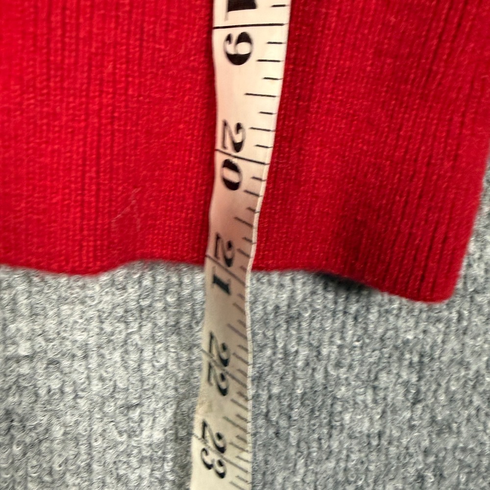 Burberry Size Small Cardigan Sweater Red Wool Blend Ribbed Asymmetrical Button - Picture 8 of 9